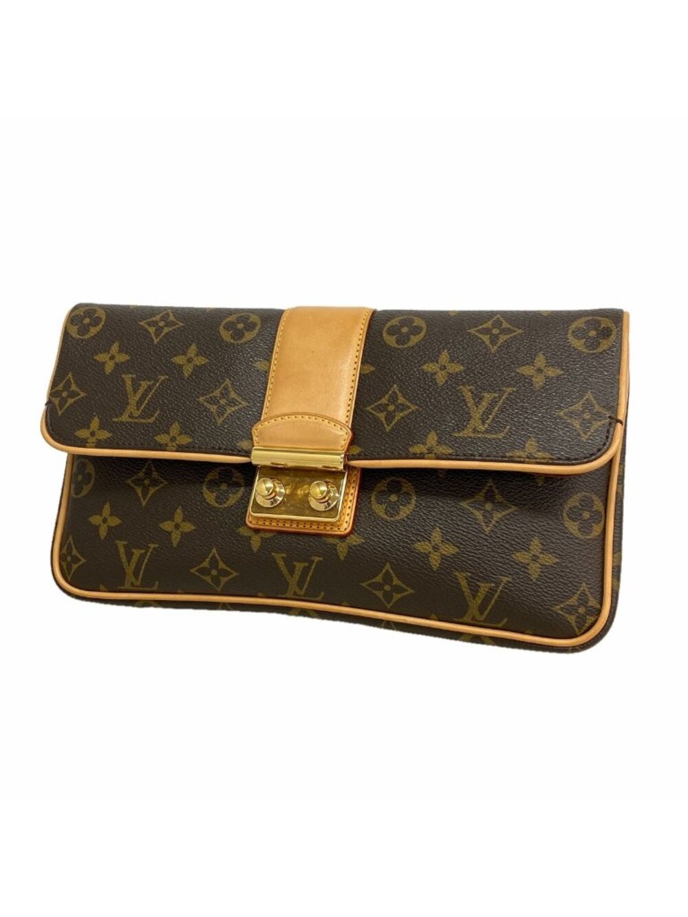 Louis Vuitton Clutch Monogram Slim Brown